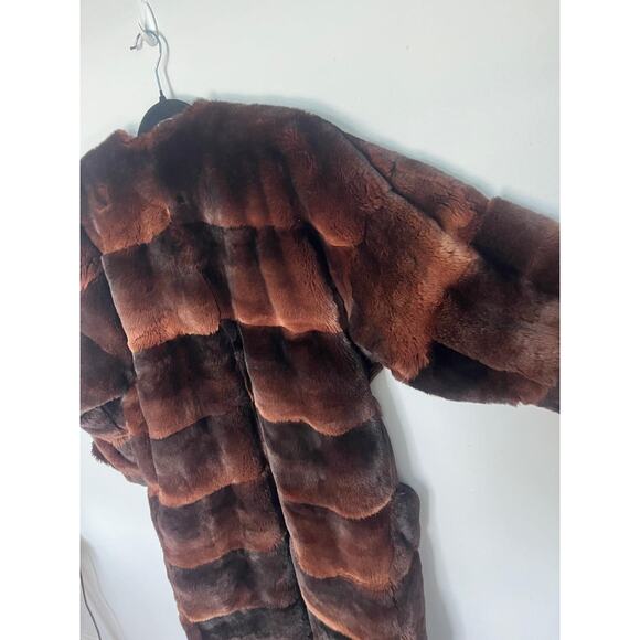Robert Mann Furs Coat Women Large‎ Brown Mink Full Length Real Fur Vintage - Picture 5 of 12